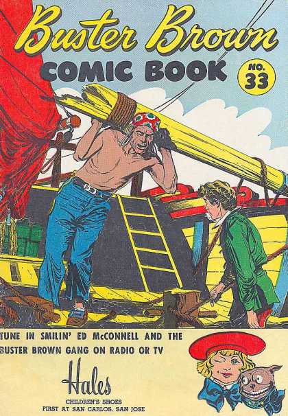 Buster Brown Comics 33 - Pirates - Broken Mast - Cabin Boy - Red - In Trouble