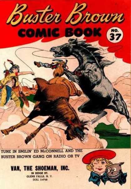 Buster Brown Comics 37 - Indian - Lasso - Horses - Kicking Up Dust - Wild West