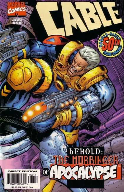 Cable 50 - Double Sized - 50th Issue - Harbinger Of Apocolypse - Duel Wielding Laser Pistols - Screaming - Jose Ladronn