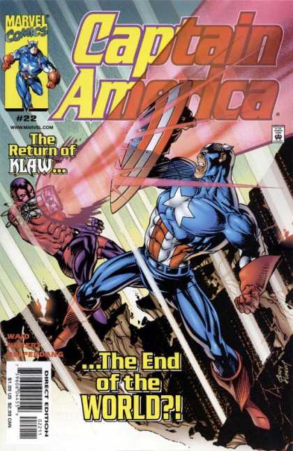 Captain America (1998) 22 - Marvel Comics - The Return Of Klaw - The End Of The World - Wwwmarvelcom - Direct Edition - Andy Kubert