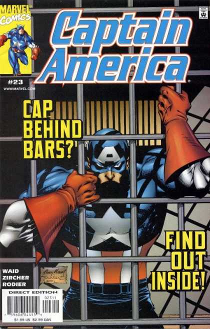 Captain America (1998) 23 - Cap Behind Bars - Marvel Comics - Waid - Jail Cell - Zircher - Andy Kubert