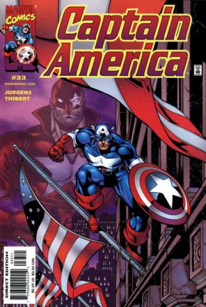 Captain America (1998) 33 - 33 - Jurgens - Thibert - Flagpost - Shield - Dan Jurgens