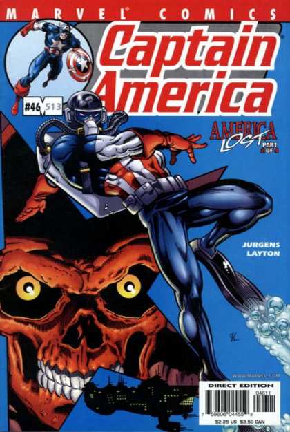 Captain America (1998) 46 - White Star Symbol - Shield - Skull Face - Breathing Equipment - Fins - Dan Jurgens