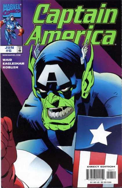 Captain America (1998) 6 - Marvel Comics - Shield - Direct Edition - Waid - Eaglesham - Ron Garney