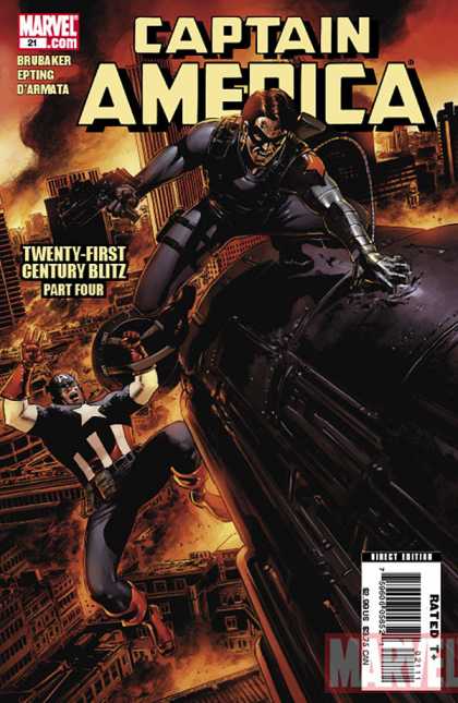 Captain America (2004) 21 - Machines - Robots - War - Man - Falling