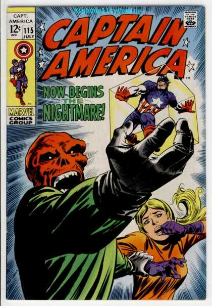 Captain America 115 - Cube - Now Begins Nightmare - Skull - Scream - Stars - John Severin