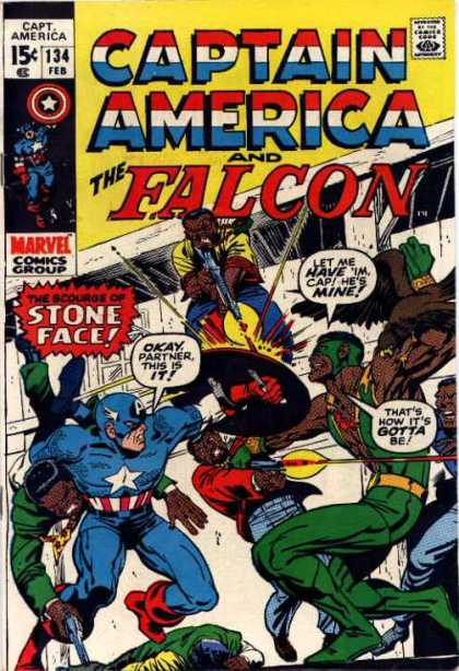 Captain America 134 - Partner - The Falcon - Stone Face - Heros - Marvel
