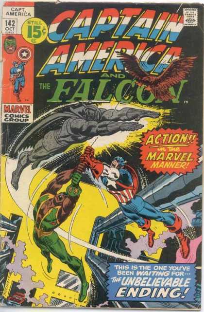 Captain America 142 - 142 Oct - Falcon - Unbelievable Ending - Flying - Marvel Comics