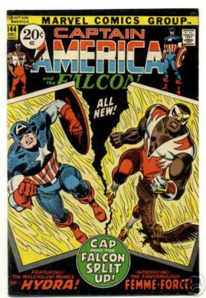 Captain America 144 - Marvel Comics - The Falcon - Comics Code Authority - 20 Cents - Hydra