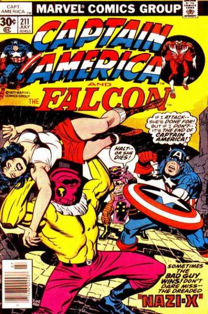 Captain America 211 - Marvel - Comics - Falcon - Nazi X - Retro - Jack Kirby