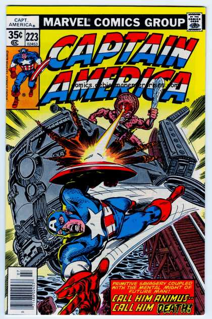 Captain America 223 - Brain - Train - Shield - Mind-ray - Explosion