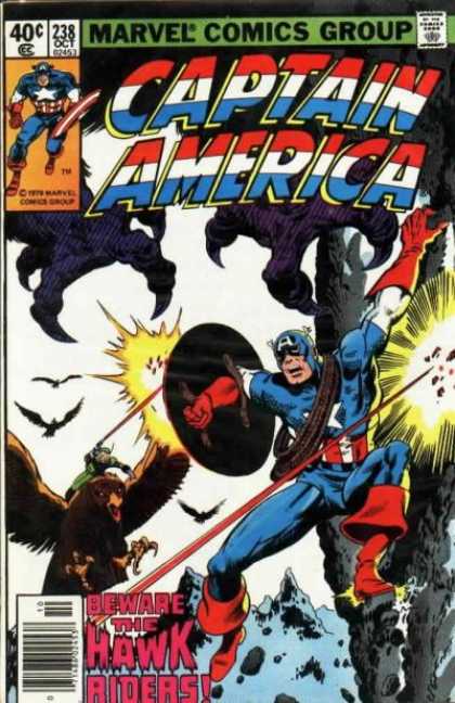 Captain America 238 - The Hawk Riders - Talons - Shooting - Rope - Attack - John Byrne