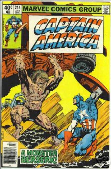 Captain America 244 - Captain America - Lifting A Car - Going Berserk - Fight In The Lumberyard - Crushed Truck - Frank Miller