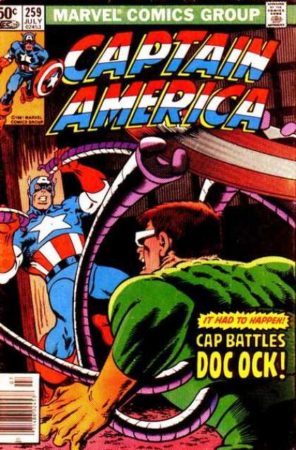 Captain America 259 - Purple Arms - Arms At Head - Green - White Glasses - Against Post