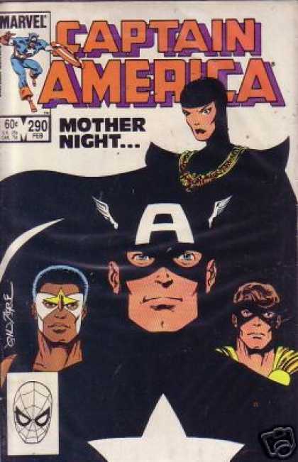 Captain America 290 - Mother Night - Heroes - Winged Cap - Black Cape - Stern Look - John Byrne