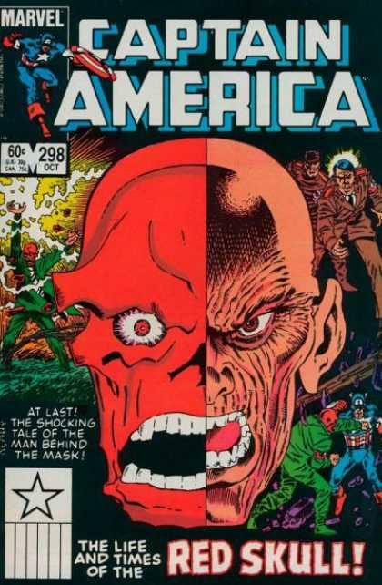 Captain America 298 - Marvel - Mask - Red Skull - Sixty Cents - Two Face