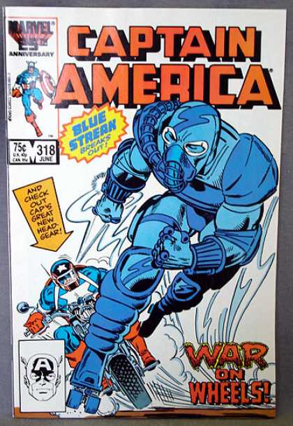 Captain America 318 - Blue Strak - Gas Mask - Motorcycle - New Headgear - Armour