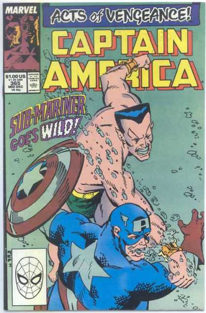 Captain America 365 - Act Of Vengeance - Sub-mariner - Sub-mariner Goes Wild - Air Bubbles - Shield