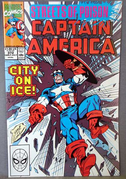 Captain America 372 - Streets Of Poison - Captain America - City On Ice - Shield - Cityscape - Ron Lim