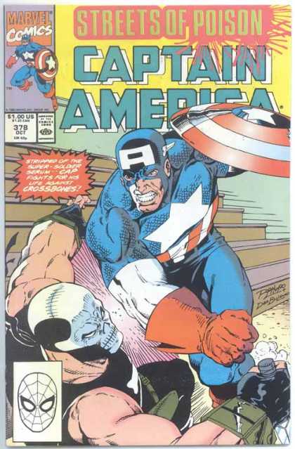 Captain America 378 - Skull Mask - Shield - Bleachers - Knife - Stars - Ron Lim