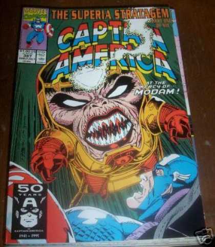 Captain America 387 - The Superia Stratagem - At The Mercy Of Modam - 50 Years - Anniversary - 1991 - Ron Lim