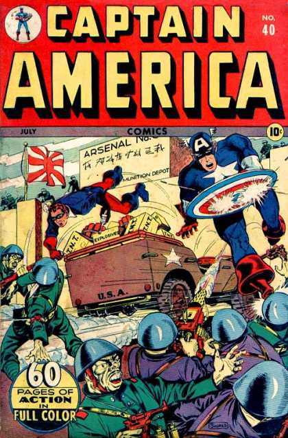 Captain America 40 - No 40 - July - Arsenal - Japanese Flag - 60 Pages Of Action In Full Color - Steve Epting