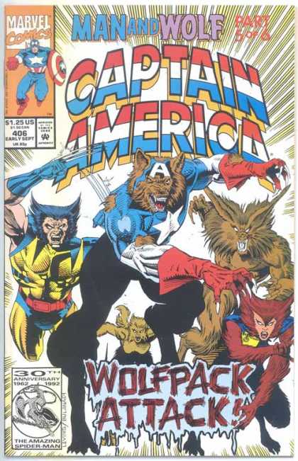 Captain America 406 - Man And Wolf - Part 5 Of 6 - Wolverine - Wolfpack Attack - 406