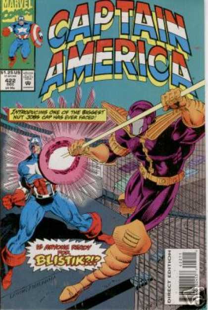 Captain America 422 - Blistik - Superman - Fight - Marvel - Bang