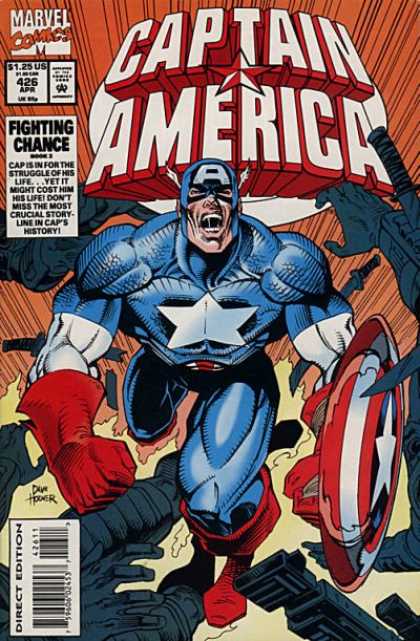 Captain America 426 - Muscular Hero - Shield - Battle Cry - Power - Star Costume