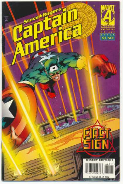 Captain America 449 - Steve Rogers - First Sign - Lasers - No 119 - Flying - Carlos Pacheco
