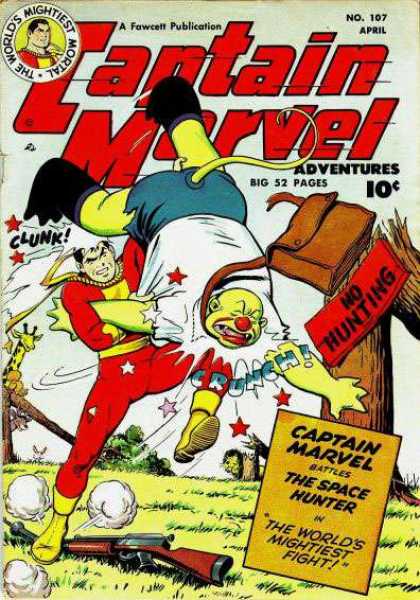 Captain Marvel Adventures 107 - Fawcett - April - 52 Pages - Space Hunter - No Hunting - Clarence Beck