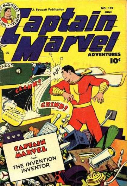 Captain Marvel Adventures 109 - Marvel - Superheroe - Costume - The Invention Inventor - Old Trash - Clarence Beck