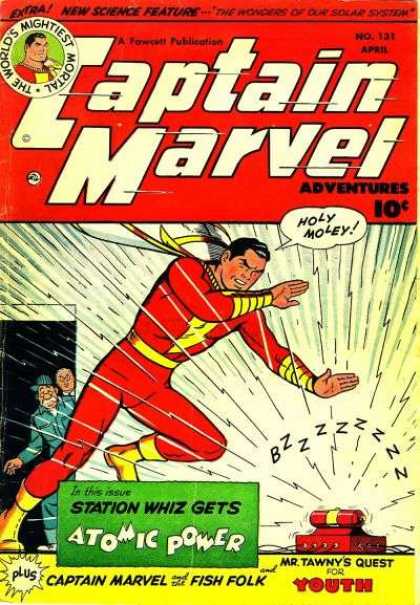 Captain Marvel Adventures 131 - Thw Worlds Mightiest Mortal - The Wonders Of Our Solar System - Atomic Power - Mr Tawny - Fish Folk - Clarence Beck
