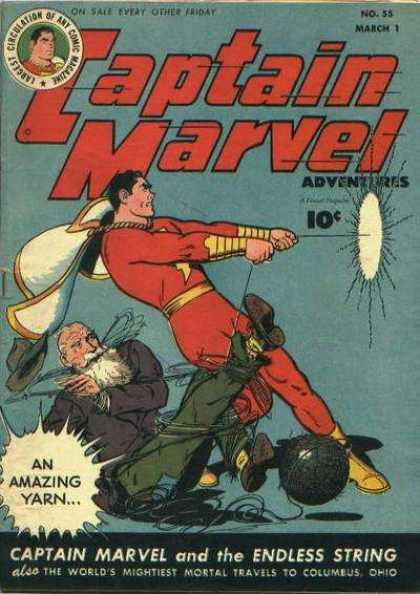 Captain Marvel Adventures 55 - An Amazing Yarn - March 1 - Cap - Rope - Moustache - Clarence Beck