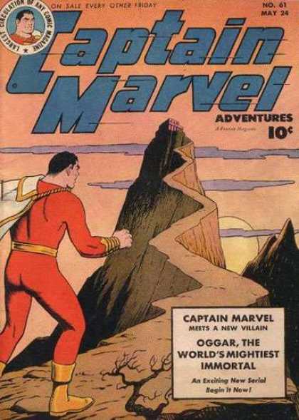 Captain Marvel Adventures 61 - Hill Claim - Superpower Man - Real Hero - Sun Set - Narrow Path - Clarence Beck