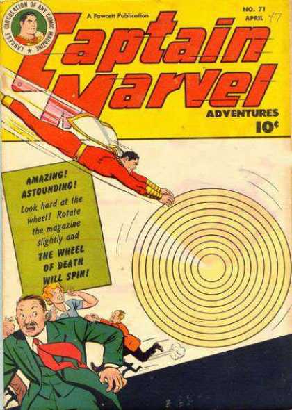 Captain Marvel Adventures 71 - The Wheel Of Death - Concentric Circles - Fleeing - People - Flying - Clarence Beck