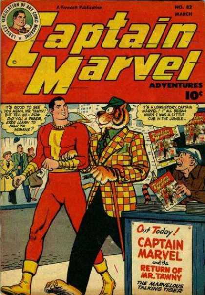 Captain Marvel Adventures 82 - Captain Marvel - Mr Tawny - Tiger Suit - Walking Talking Tiger - Long Way From The Jungle - Clarence Beck