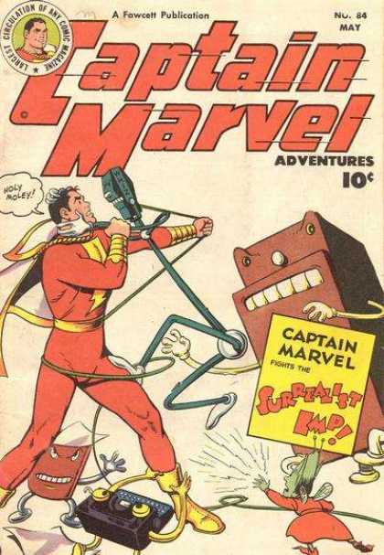 Captain Marvel Adventures 84 - May - Parking Meter - Speech Bubble - Superhero - Fawcett - Clarence Beck