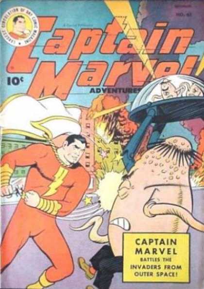 Captain Marvel Adventures 86 - Outer Space - Aliens - Cape - Lighting Bolt - Stars - Clarence Beck