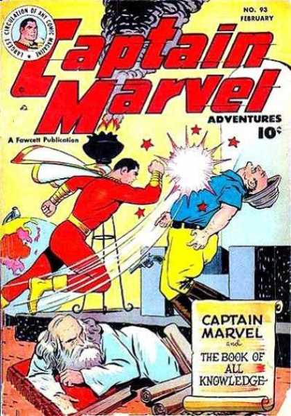 Captain Marvel Adventures 93 - Punch - Fire - Globe - The Book Of All Knowledge - Black Smoke - Clarence Beck