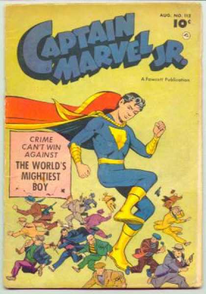 Captain Marvel Jr. 112 - The Worlds Mightiest Boy - A Fawcett Publication - Crime Cant Win - Criminals - No 112