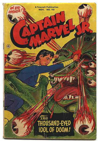 Captain Marvel Jr. 115 - Monster - Eyeballs - Teeth - Man - Blood