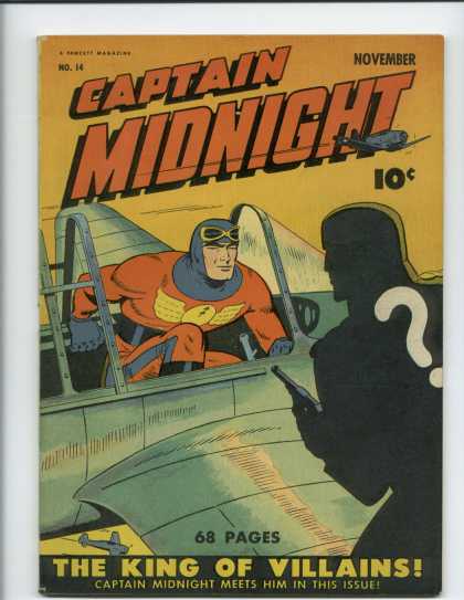 Captain Midnight 14 - King - Villains - Question Mark - Airplane - Issue