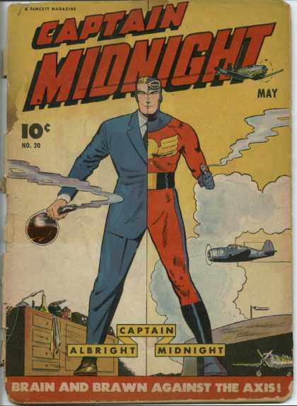 Captain Midnight 20 - Plane - Smoke - Man - Building - Color