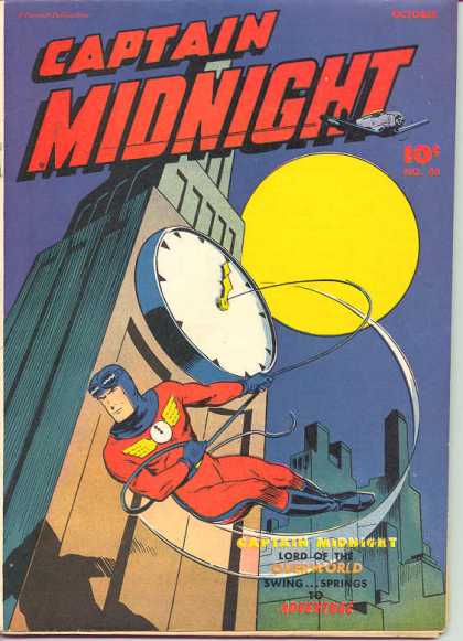 Captain Midnight 45 - Clock - Moon - Sky-scraper - Overworld - Swinging