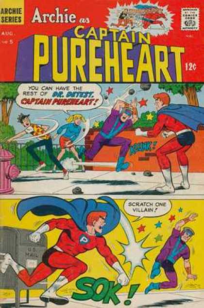 Archie Series - Aug - Approved By The Comics Code Authority - Tree - Drdetest Captain Pureheart 5 - Archie Series - Aug - Approved By The Comics Code Authority - Tree - Drdetest