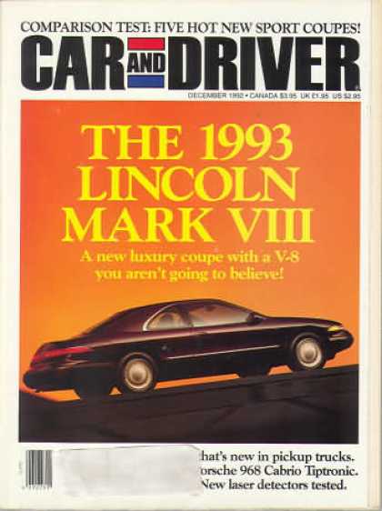 Car and Driver - December 1992