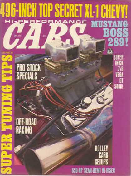 Cars - January 1971