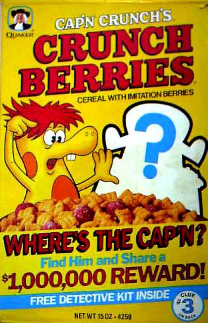 Cereal Boxes - Where's the Cap'n w/ Crunchberry Beast