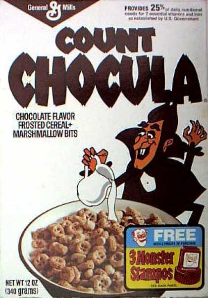 Cereal Boxes - Count Chocula pouring milk